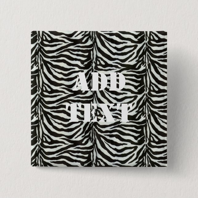 Zebra Skin Camouflage Texture 15 Cm Square Badge (Front)