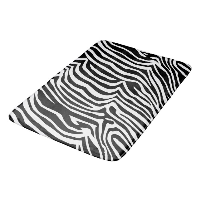 Zebra skin pattern bath mat (Angled)
