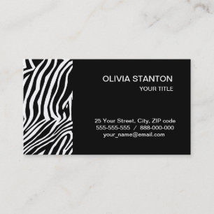 Zebra skin pattern business card
