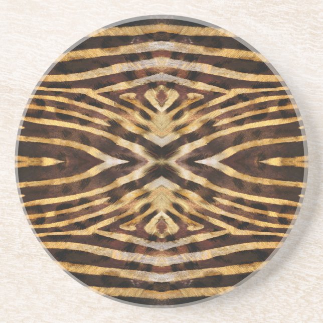 Zebra Skin Pattern Coaster (Front)