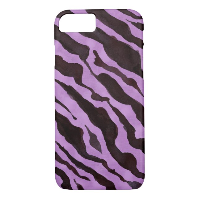 Zebra Skin Pattern Purple Black Modern Chic Fun Case-Mate iPhone Case (Back)