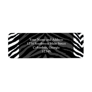 Zebra Skin Print Return Address Label