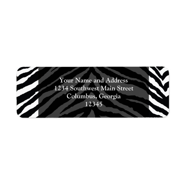 Zebra Skin Print Return Address Label (Front)