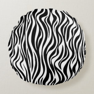Zebra Skin Print Round Cushion