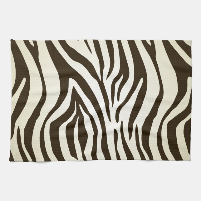 Zebra skin print stripes pattern tea towel (Horizontal)