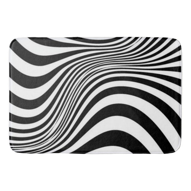 Zebra Skin Print Texture Pattern Bath Mat (Front)