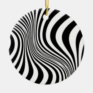 Zebra Skin Print Texture Pattern Ceramic Ornament