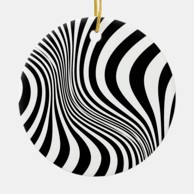 Zebra Skin Print Texture Pattern Ceramic Ornament (Front)