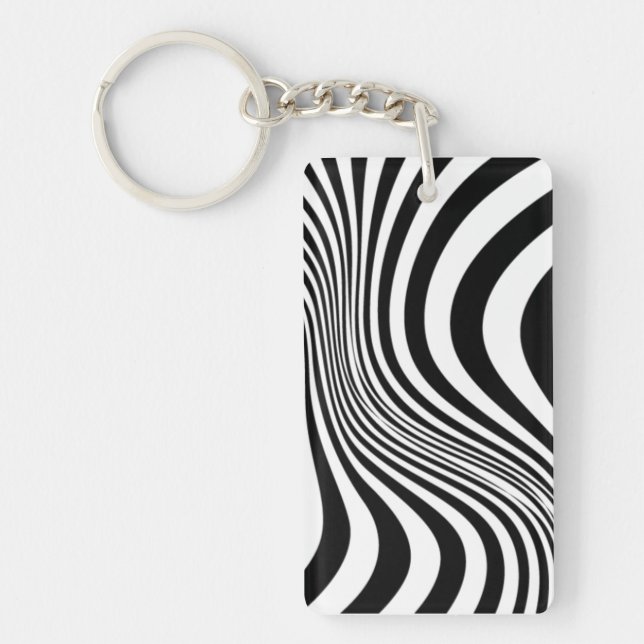 Zebra Skin Print Texture Pattern Key Ring (Front)
