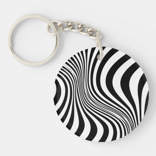 Zebra Skin Print Texture Pattern Key Ring (Front)