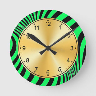 Zebra Skin Print Texture Pattern Round Clock
