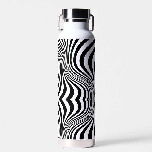 Zebra Skin Print Texture Pattern Water Bottle (Front)