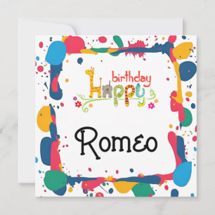 Zebra Snake Colourful Birthday Greeting Card