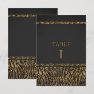 Zebra Sparkle Sequins Glam Chic Table Numbers