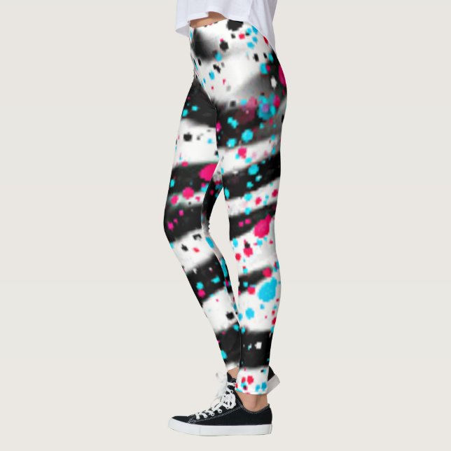 Zebra Splatter Leggings (Left)