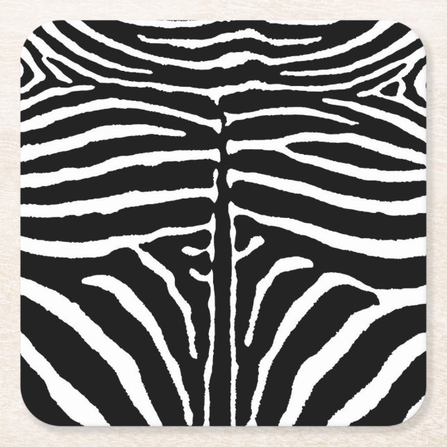 Zebra Square Paper Coaster (Front)
