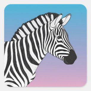 Zebra  square sticker