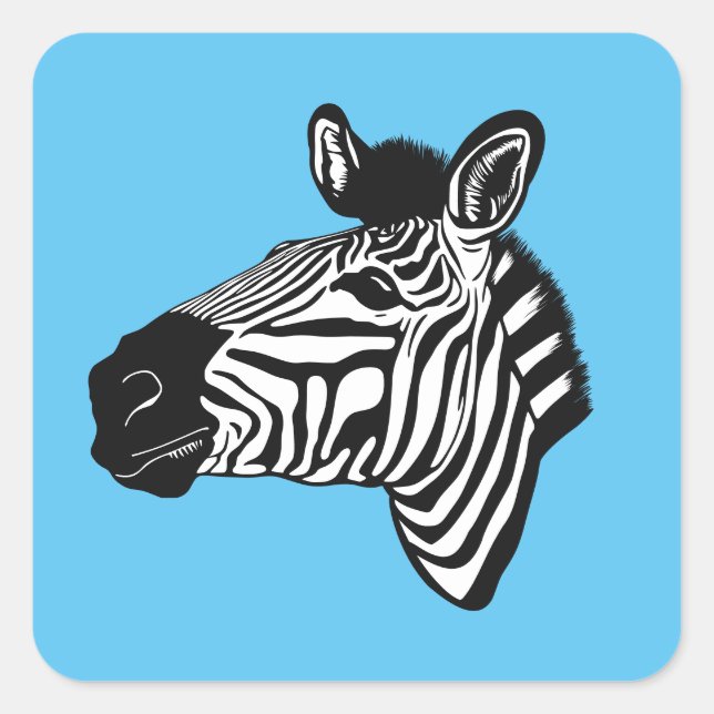 Zebra Square Sticker (Front)