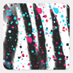 Zebra Square Sticker