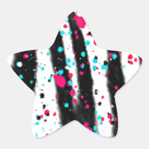 Zebra Star Sticker