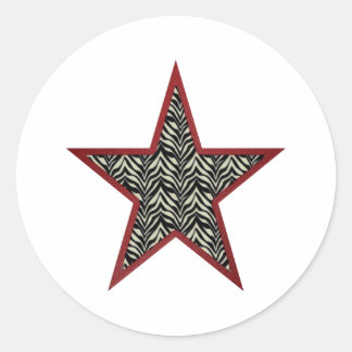 Zebra Star Stickers