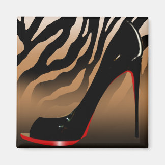 "Zebra Stiletto" (tan) by Cheryl Daniels Magnet