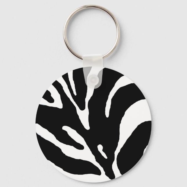 Zebra Stripe Animal Print Key Ring (Front)