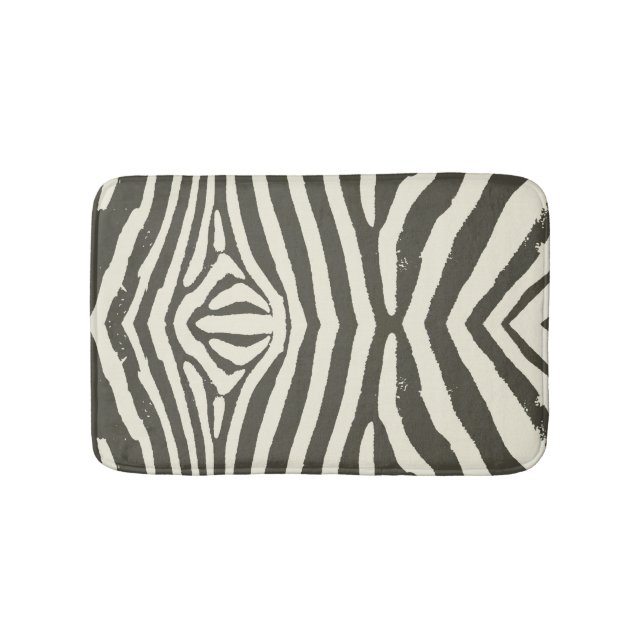 Zebra Stripe Animal Print Pattern Bath Mat (Front)