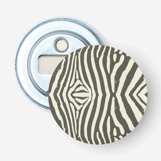 Zebra Stripe Animal Print Pattern Bottle Opener (Front)