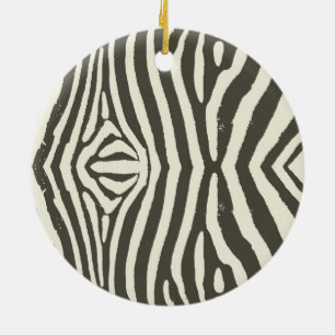 Zebra Stripe Animal Print Pattern Ceramic Tree Decoration