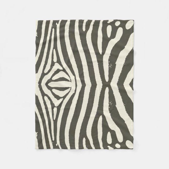 Zebra Stripe Animal Print Pattern Fleece Blanket (Front)