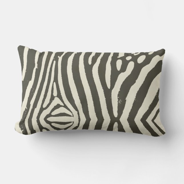 Zebra Stripe Animal Print Pattern Lumbar Cushion (Front)