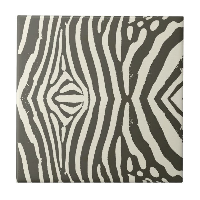 Zebra Stripe Animal Print Pattern Tile (Front)
