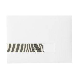 Zebra Stripe Animal Print Pattern Wraparound Address Label
