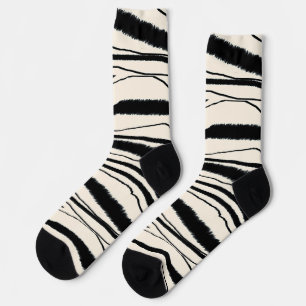 Zebra Stripe Animal Print Premium Crew Socks