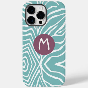 Zebra Stripe Any Colour Monogram iPhone 4 Case-Mate iPhone 14 Pro Max Case