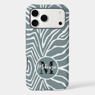 Zebra Stripe Any Colour Personalise Monogram iPhon