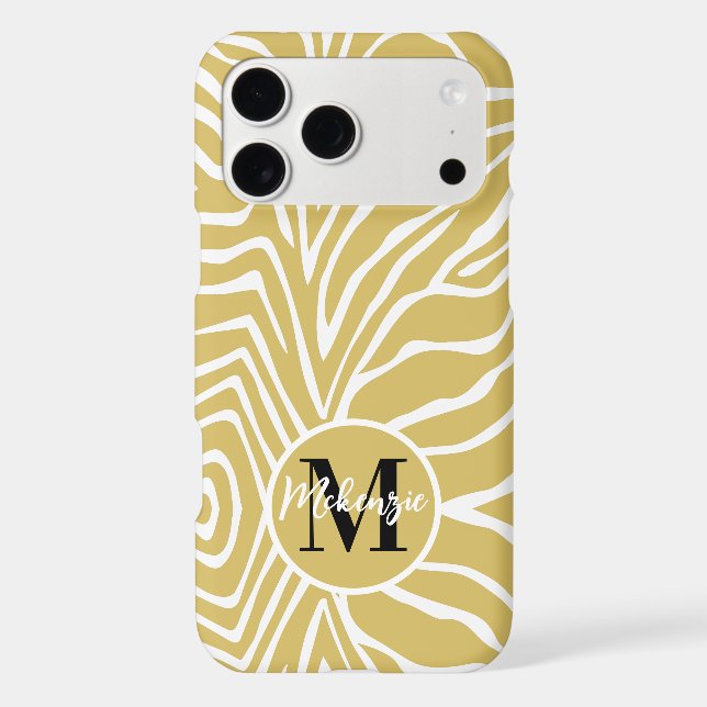 Zebra Stripe Any Colour Personalise Monogram iPhon (Back)