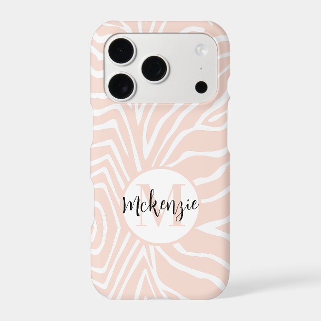 Zebra Stripe Any Colour Personalise Monogram iPhon (Back)