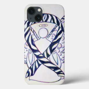 Zebra Stripe Awareness Ribbon Angel iPhone Case