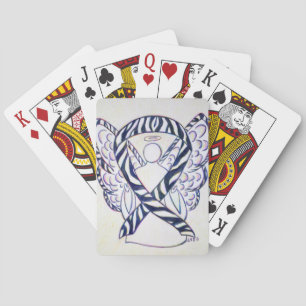 Zebra Stripe Awareness Ribbon Angel Playing Cards