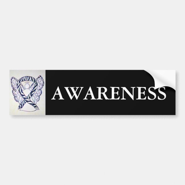 Zebra Stripe Awareness Ribbon Art Bumper Sticker (Front)