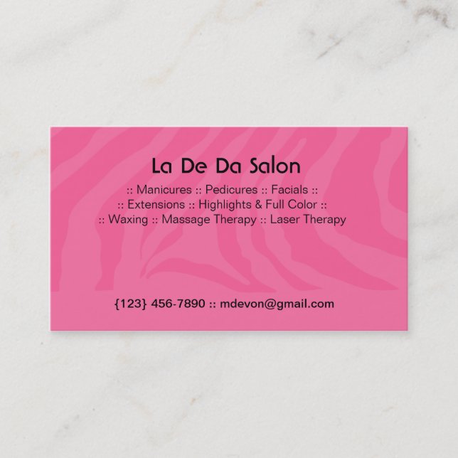 ZEBRA STRIPE BUSINESS CARDS (Front)