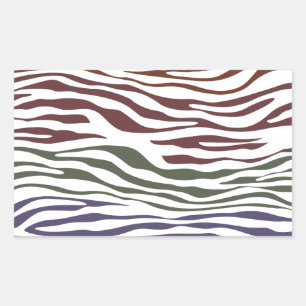 Zebra Stripe Colourful Abstract Rectangular Sticker