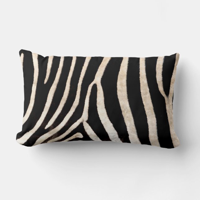 Zebra Stripe/Hide Throw Pillow, Lumbar Cushion (Front)