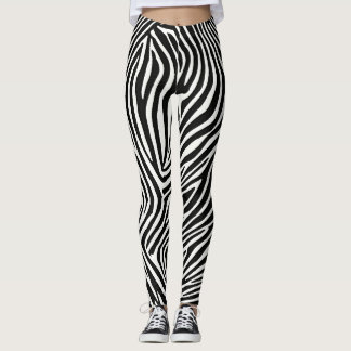 Zebra Stripe Leggings: Bold and Unique Wild Print" Leggings