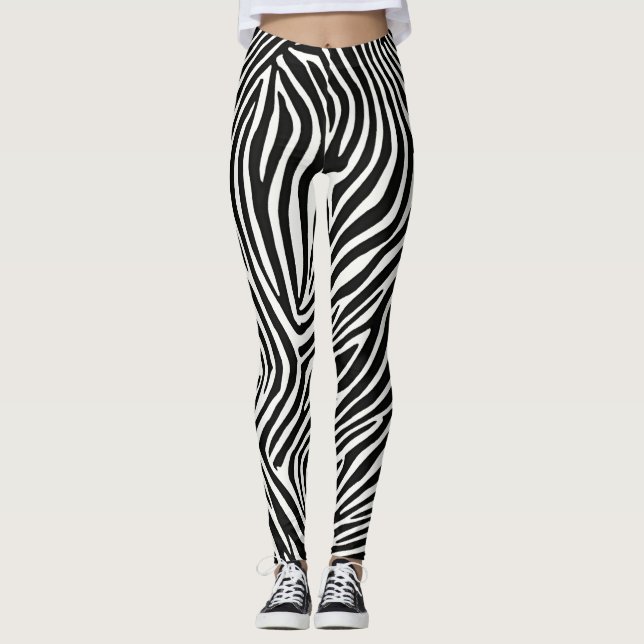 Zebra Stripe Leggings: Bold and Unique Wild Print" Leggings (Front)