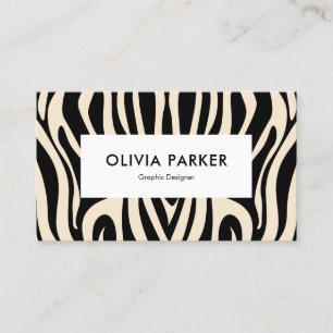 Zebra Stripe Modern Minimalist Business Card