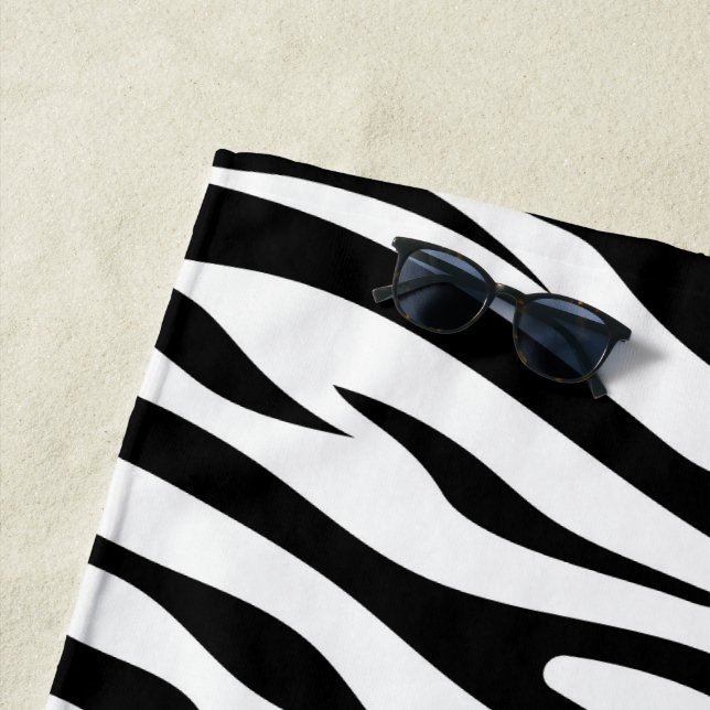 Zebra stripe pattern beach towel (In Situ)