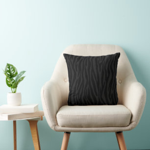 Zebra Stripe Pattern Classic Black and White Ani Cushion